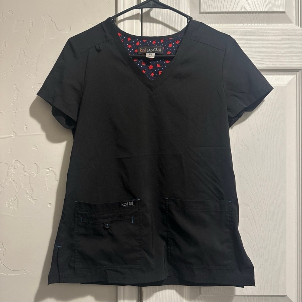 Koi Womens Black Scrub Top